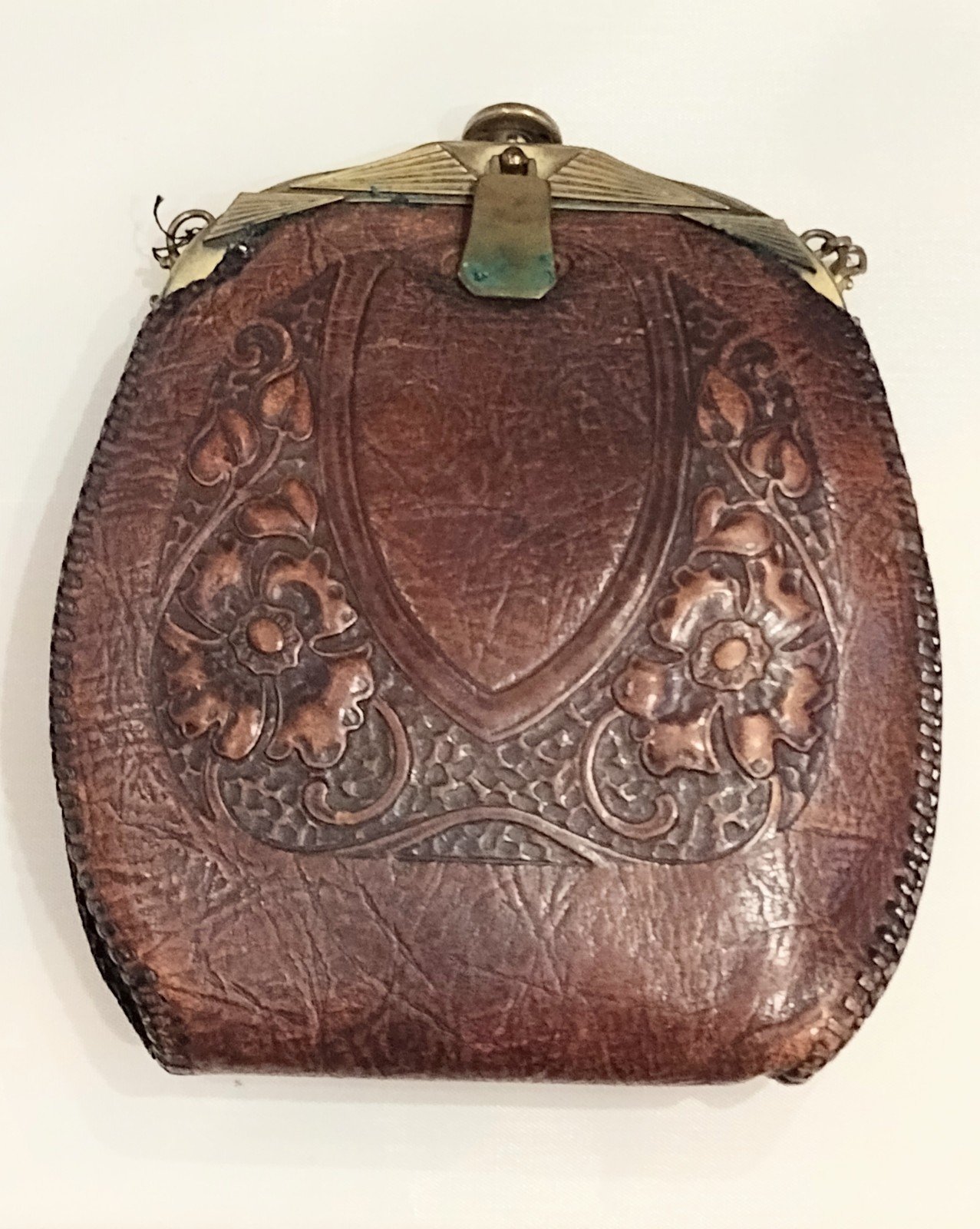Antique Art Nouveau Tooled Leather Purse 9jY7k9Ds1