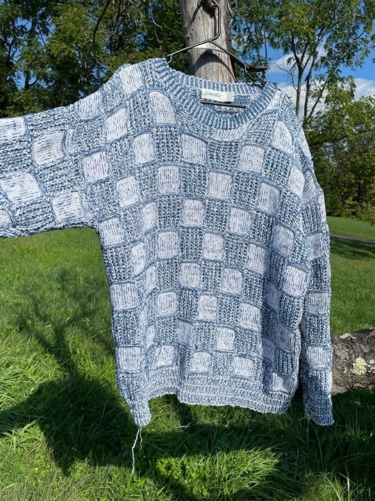 Vintage Oversize Sweater 90´s 2000 Y2K Checker Pattern Grunge fkiRruLPH