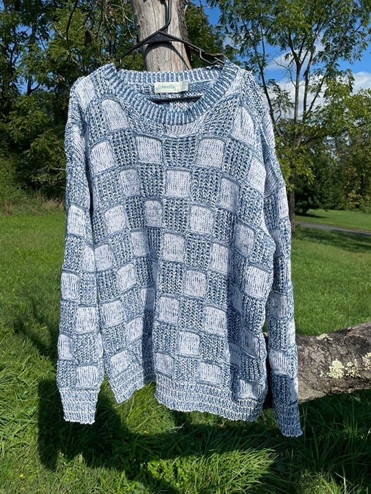 Vintage Oversize Sweater 90´s 2000 Y2K Checker Pattern Grunge fkiRruLPH
