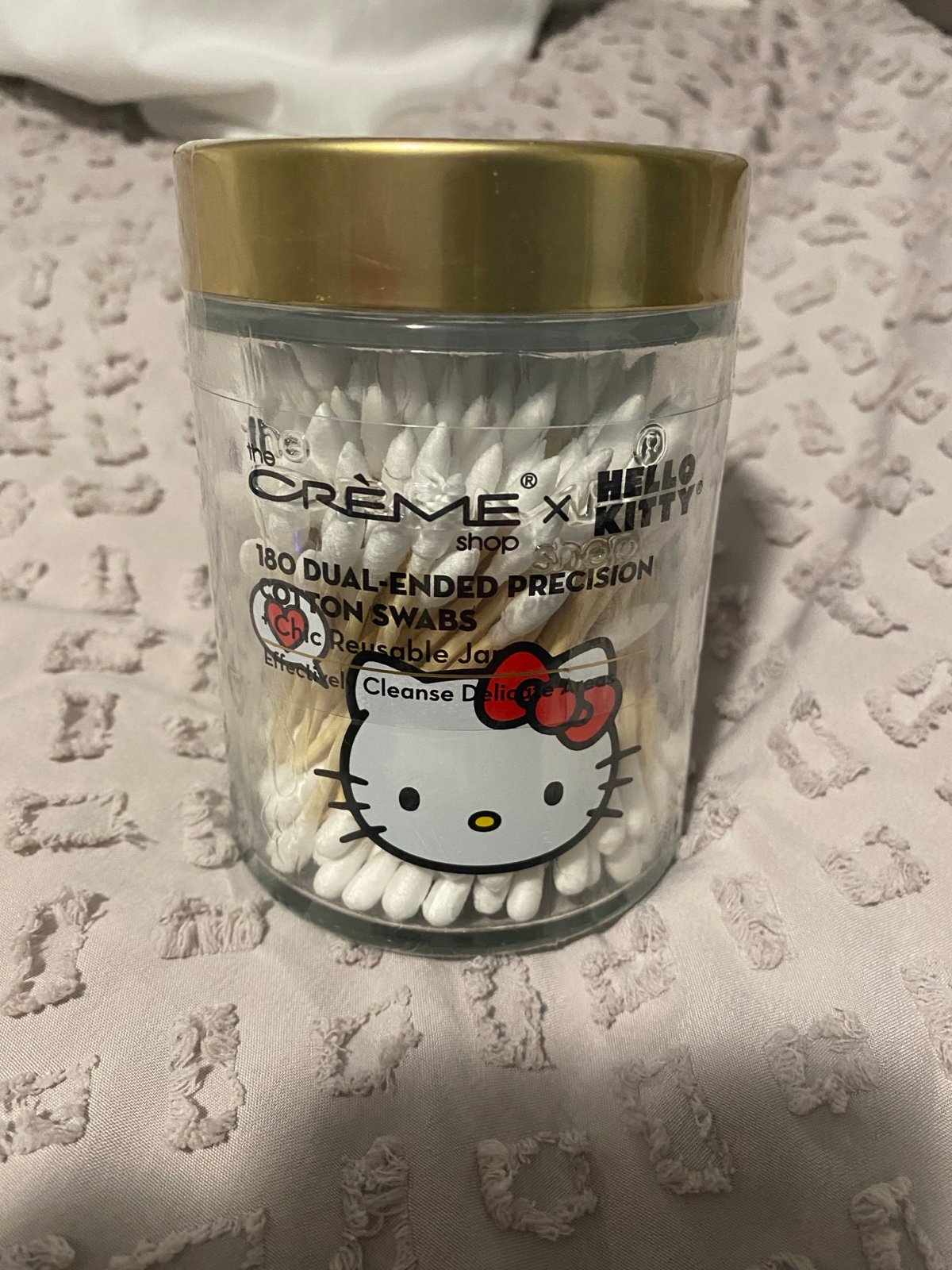 Hello Kitty180 dual ended cotton swabs Hello Kitty glass container Ay3v9YUQE