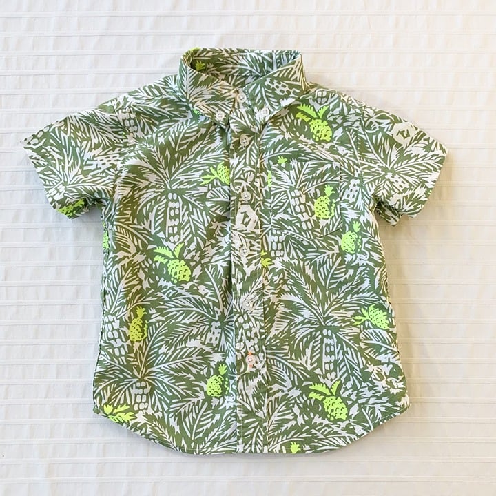 Crewcuts Button Down Shirt • Palm Trees & Pineapples • 2 Years bxEBANkCN