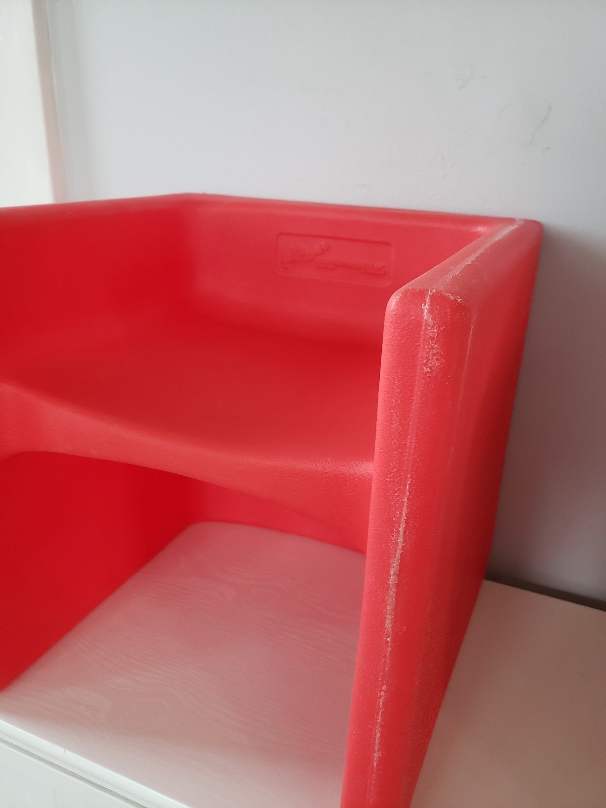 Vintage Kid´s Red Plastic Cube Chair 3-in-1 Learni