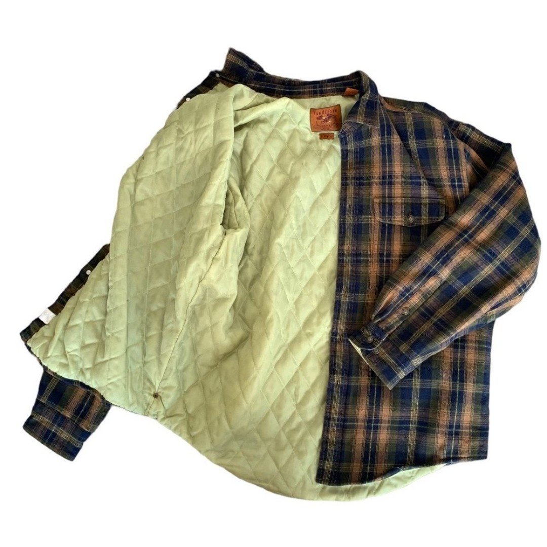 Van Heusen Workwear Plaid Cotton Quilted Jacket Shirt -