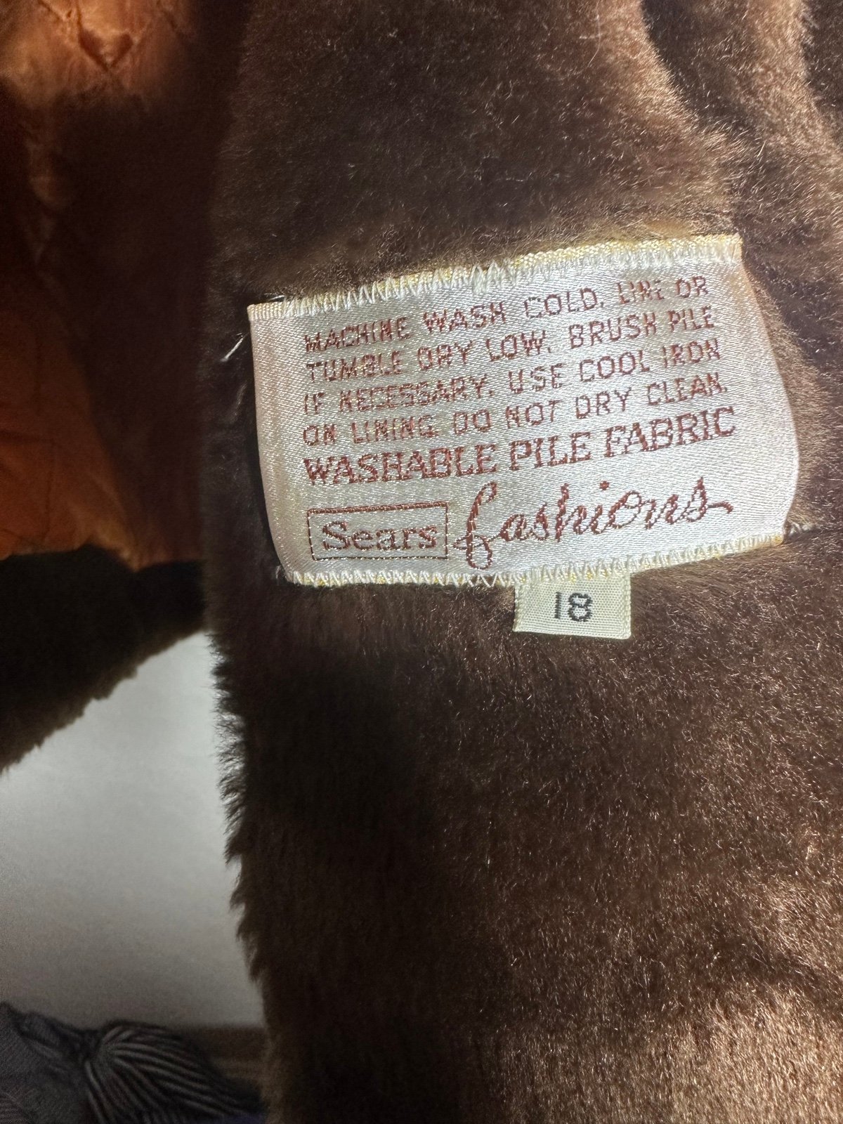 Vintage Sears fashions faux fur coat size 18 GB9OldFM1