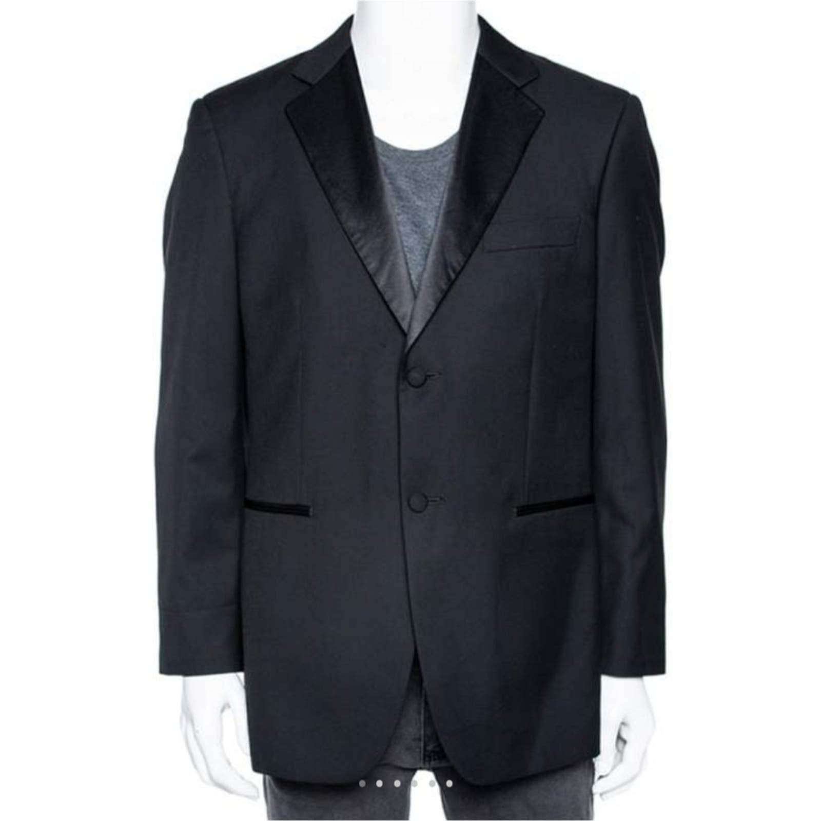 Fialdini Black Men´s Wool and Satin Classic Business Suit Jacket dCqAG3rDu