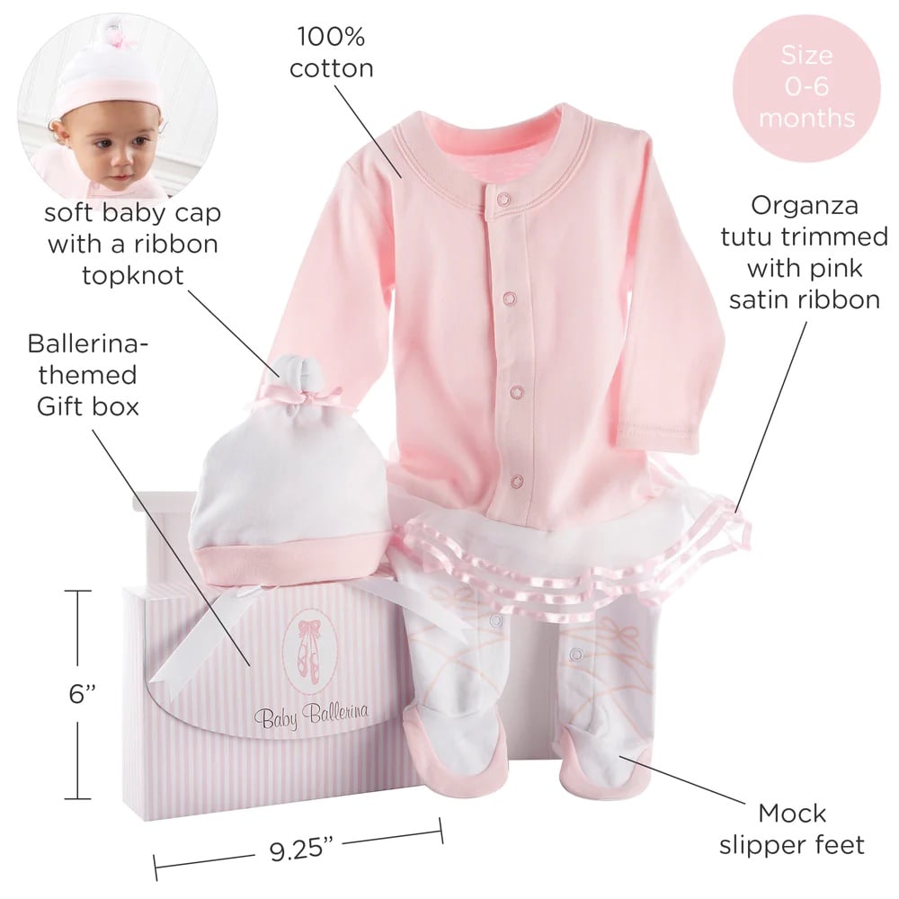 Baby Ballerina Bodysuit & Bun Cap BsNUL0eM9