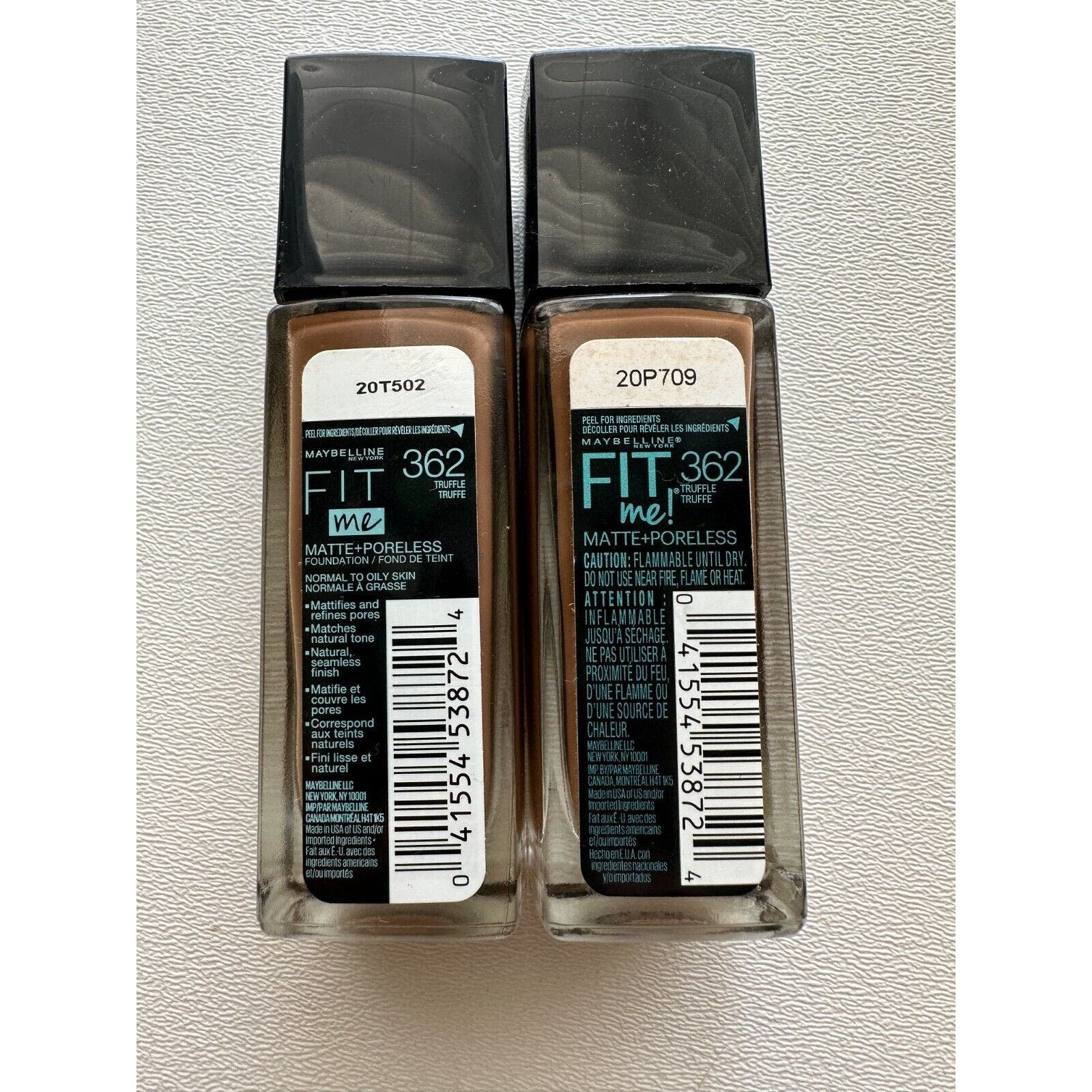 2X Maybelline Fit Me Foundation Matte + Poreless Normal to Oily Skin 362 Truffle eFpxN7x67
