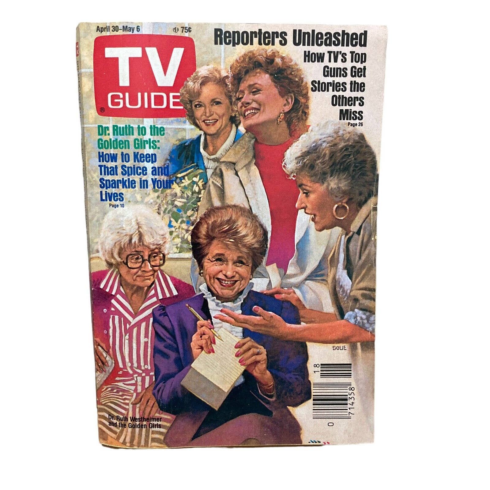 TV Guide April 30-May 6 Dr Ruth Westheimer Golden Girls 1988 Sophia Rose Dorothy EjWRmMIPk