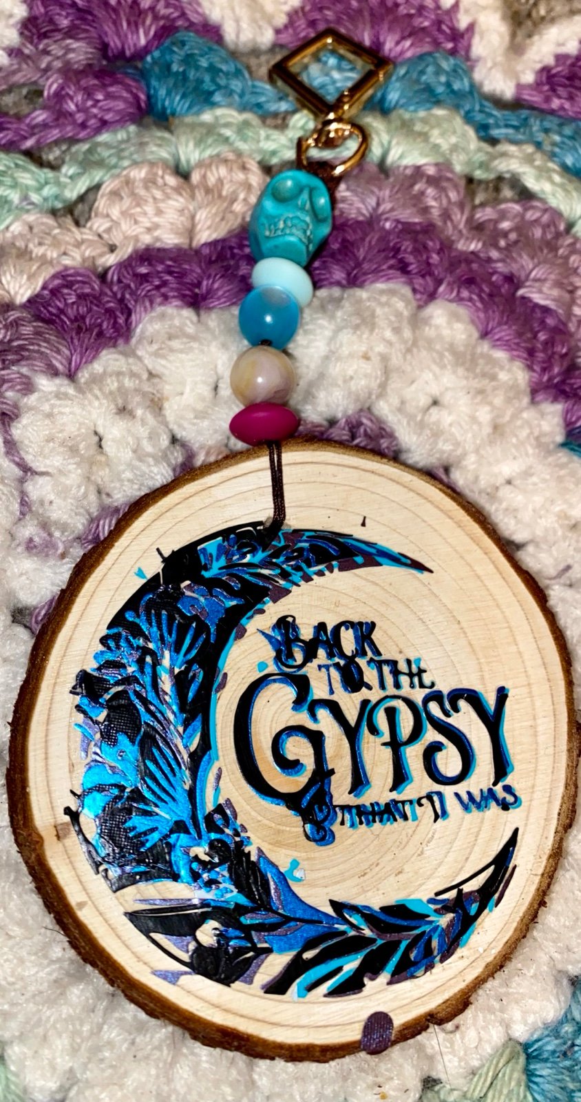 Back to the gypsy that I was Stevie Nicks wood slice sign with turquoise skull e4VHYz7IV
