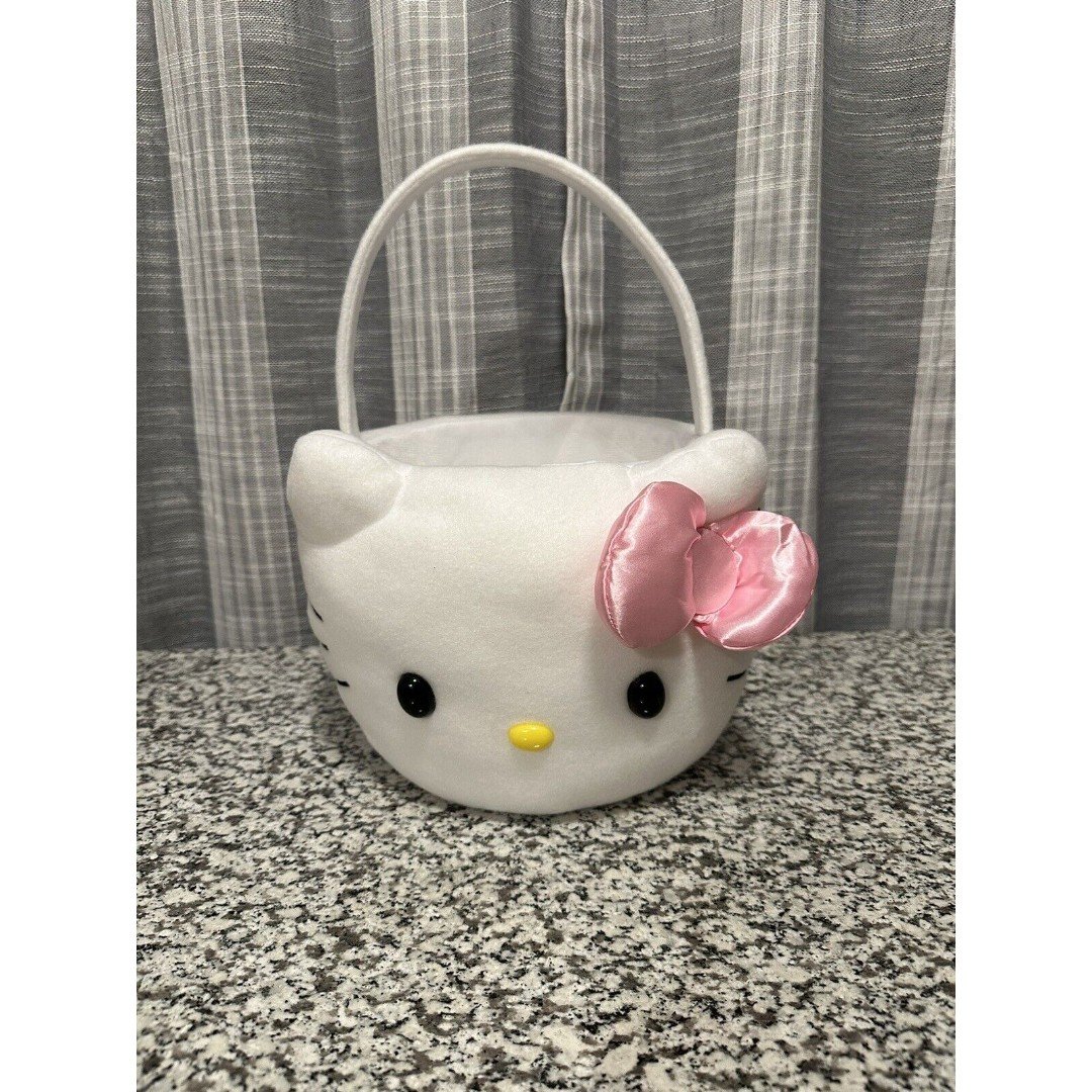 Hello Kitty Plush Easter Basket White with Pink Bow NEW FiVay9PiX