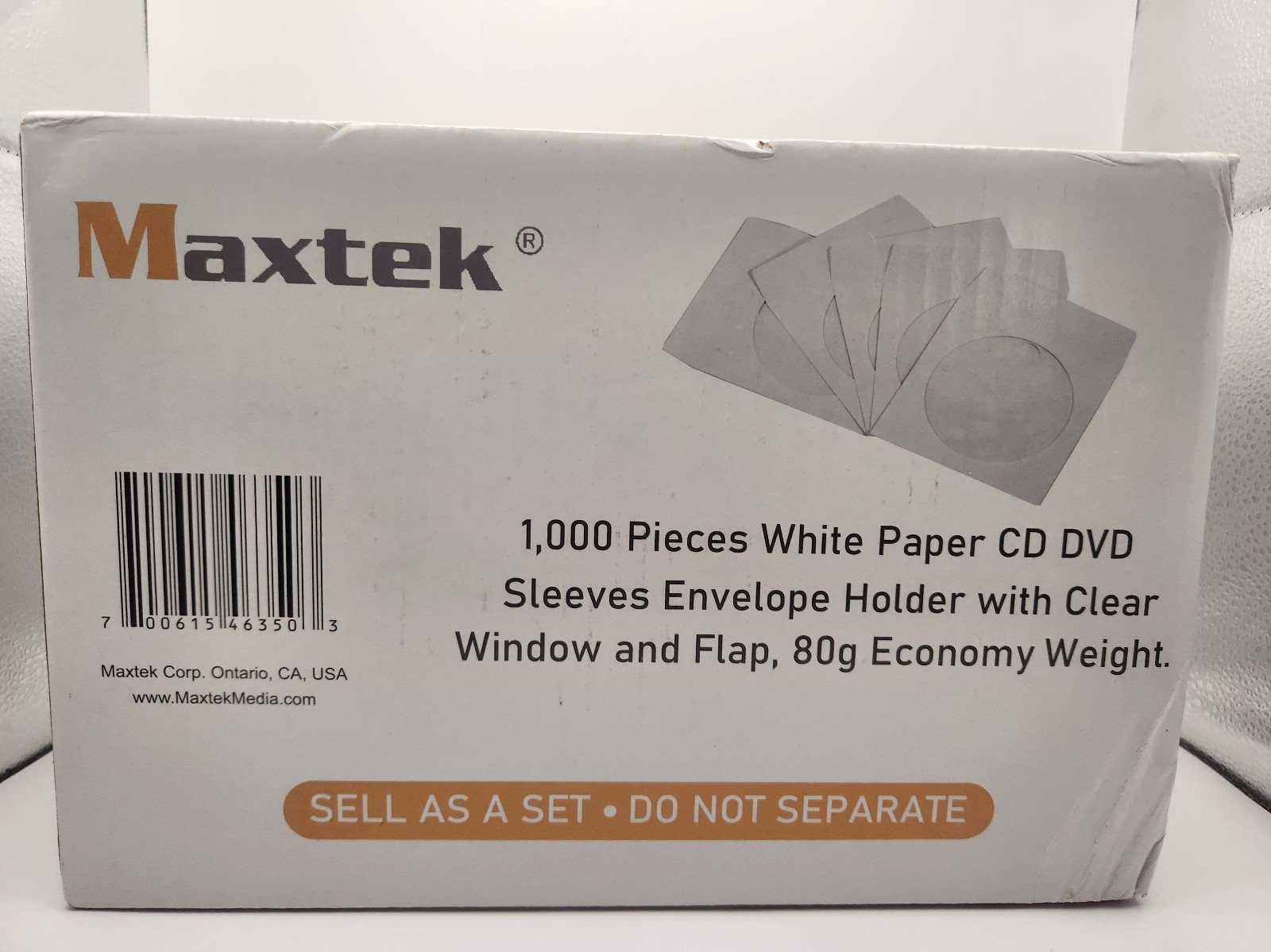 Maxtek 1,000 Pieces White Paper CD DVD Sleeves 3FpCOPcl