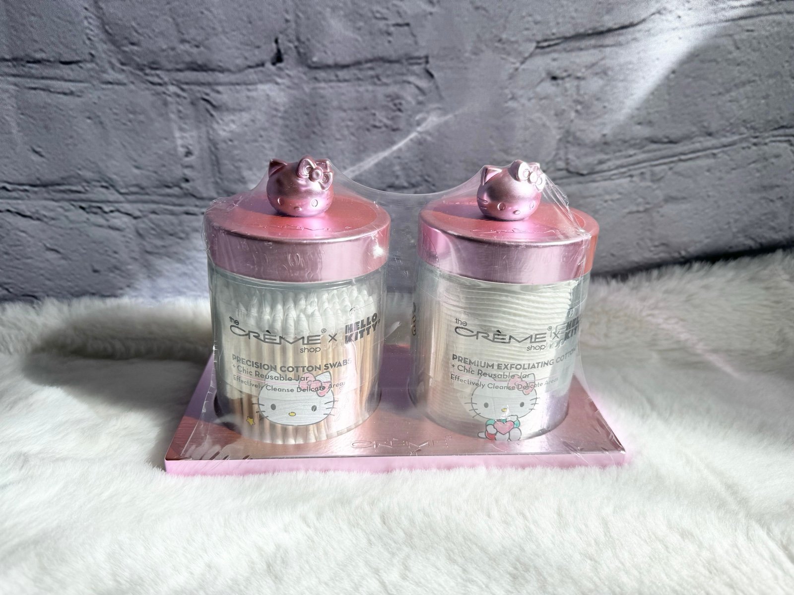 *NEW* The Creme Shop X Hello Kitty Pink 2 Piece Chic Reusable Glass Jar Duo EKyiTE6ka