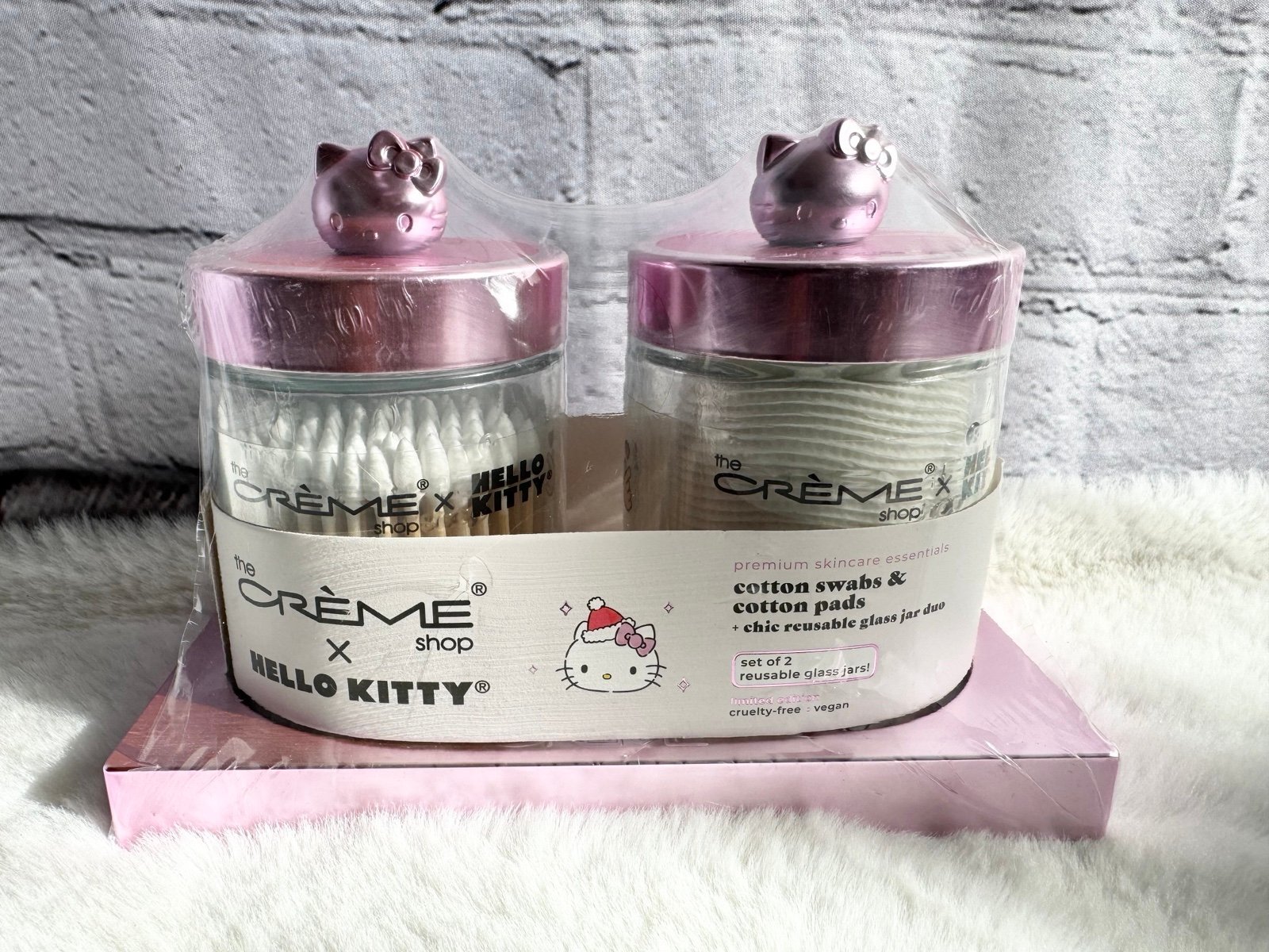 *NEW* The Creme Shop X Hello Kitty Pink 2 Piece Chic Reusable Glass Jar Duo EKyiTE6ka