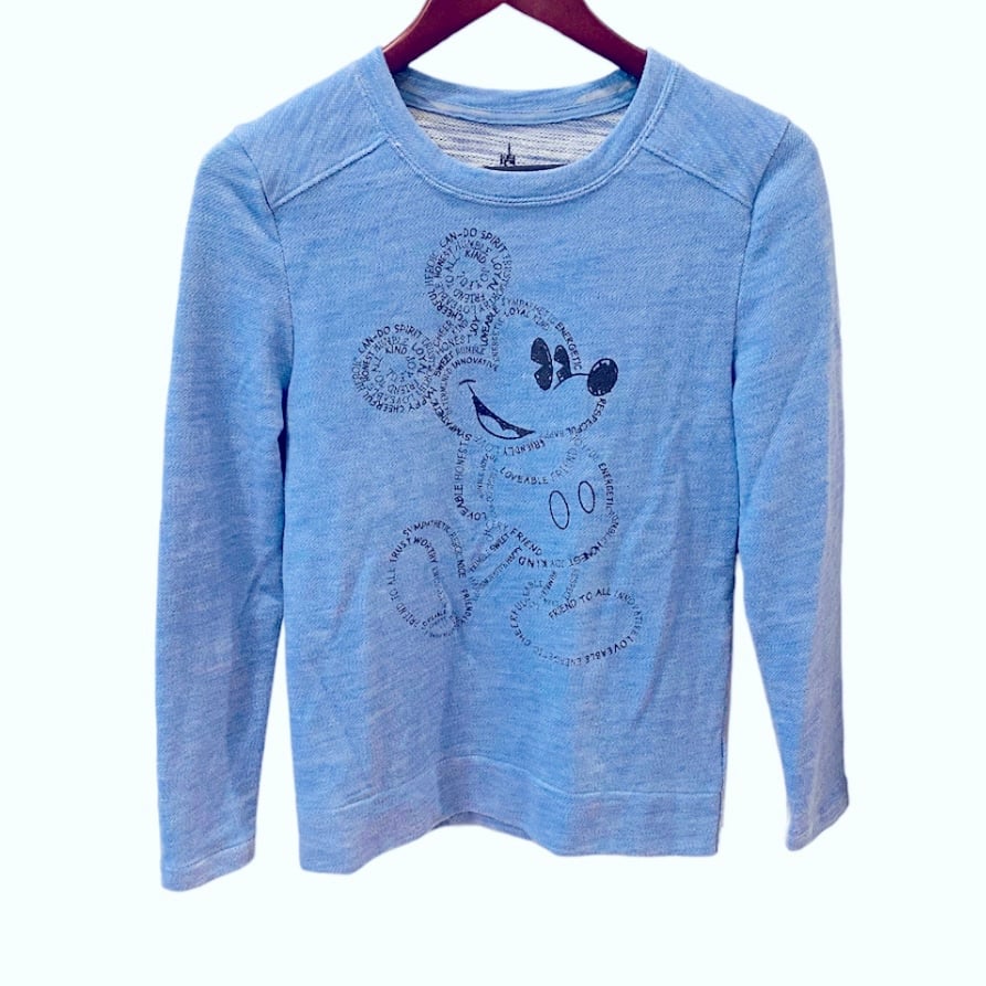 Disney Mickey Mouse Disneyland Parks Blue Sweatshirt Wi