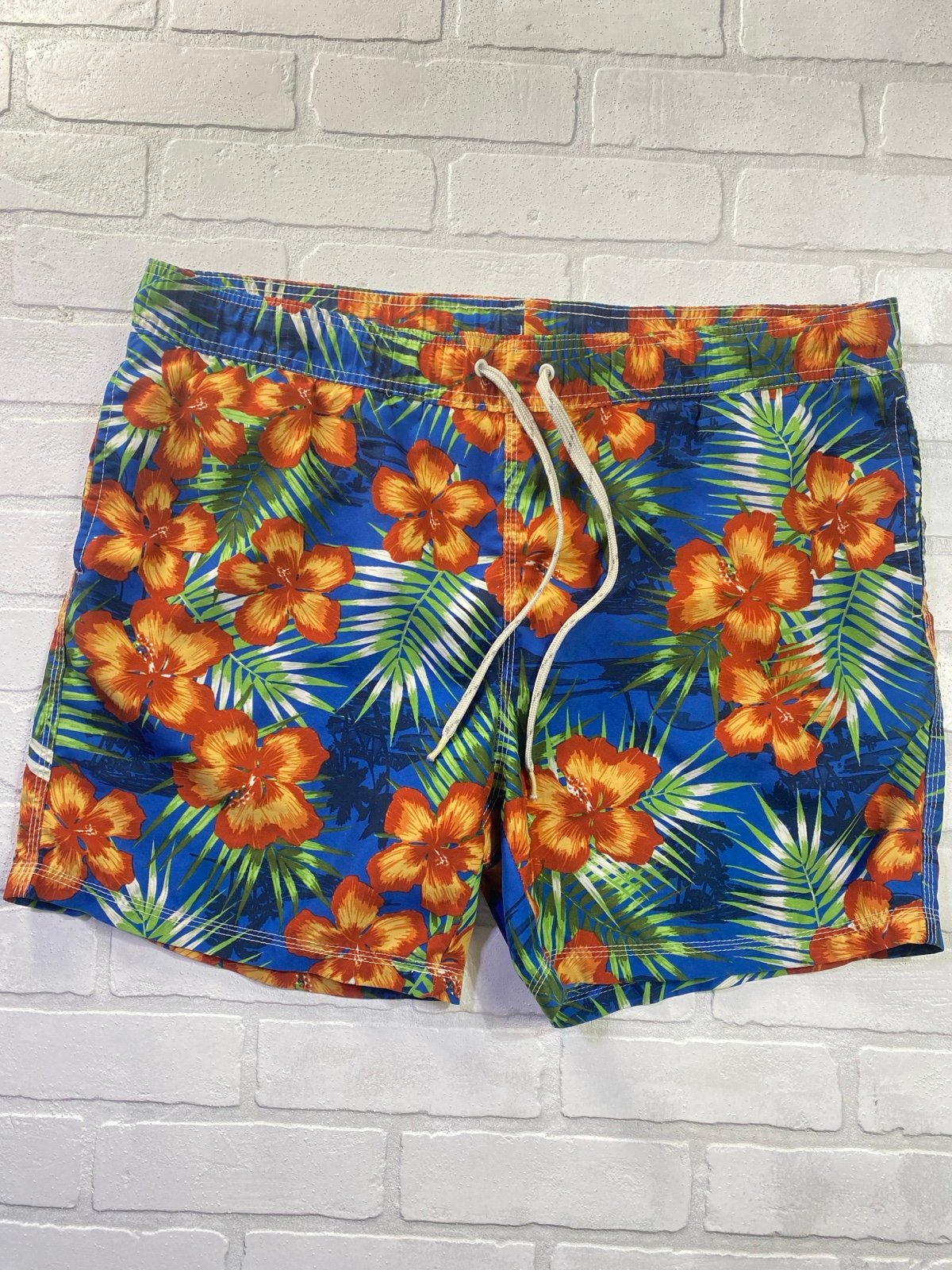 Men’s Caribbean Joe Size XXL Floral Print Lined Swim Trunks VGUC AT9qrV28q