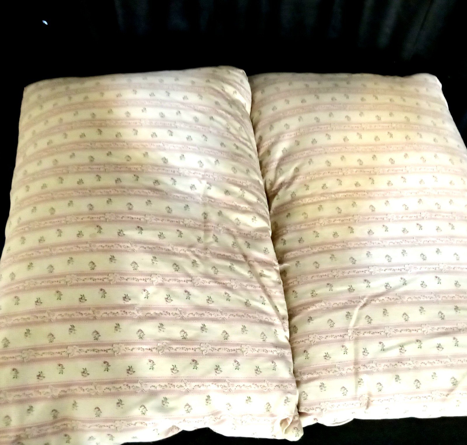 50s vintage Feather pillows set Kapok fillegal 27x17 pink floral 6QUV53kCS