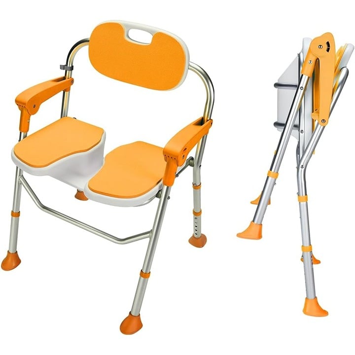 Inside Shower Chair Arms Back U-Shaped Seat Adjustable 