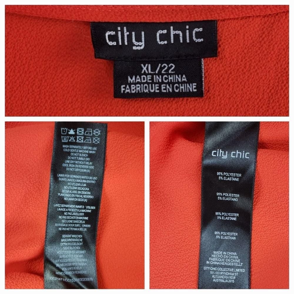 City Chic Coral V-neck Wrap Top Fsfabnyp3