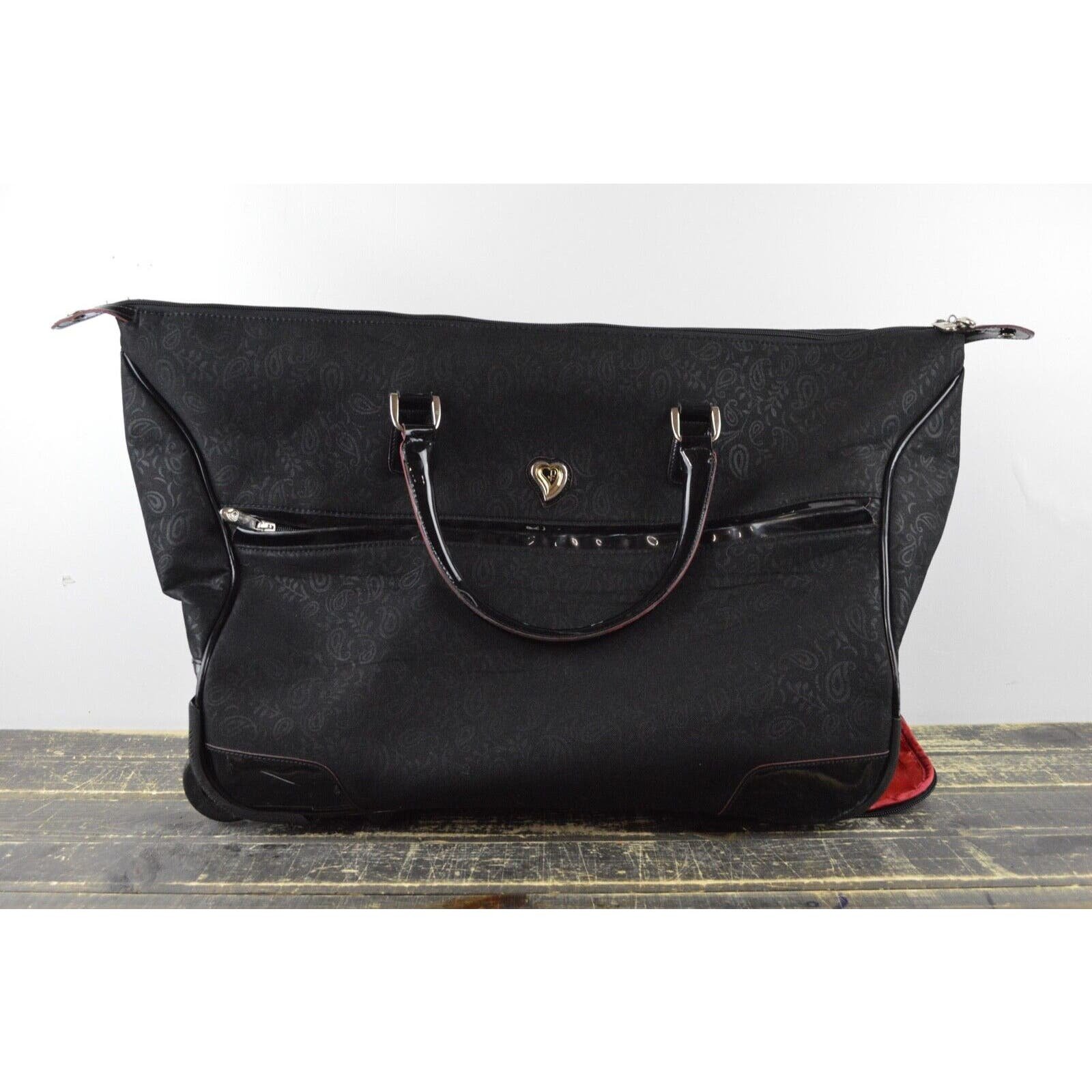 Diane Von Furstenberg Signature Tavel Duffle Wheeled Carry On Bag Luggage Black efMFPvslx