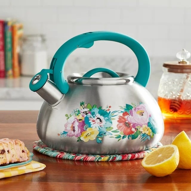 The Pioneer Woman Sweet Romance Stainless Steel Whistling Tea Kettle----bvjk D5At0cfi5