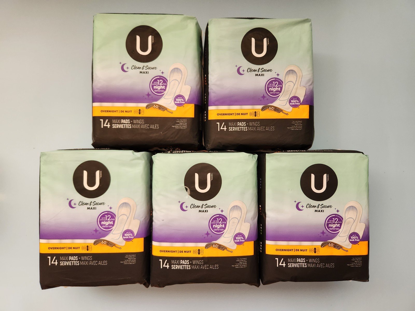 U by Kotex Clean & Secure Overnight Maxi Pads with Wing