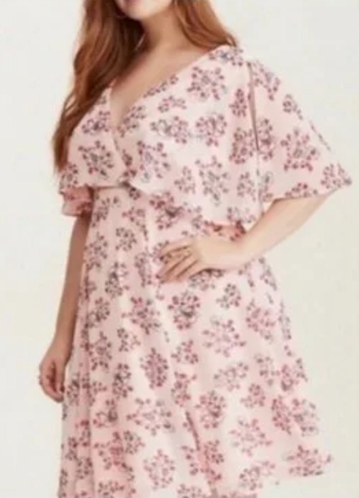 Torrid size 16 pink floral dress CYePFu5ie