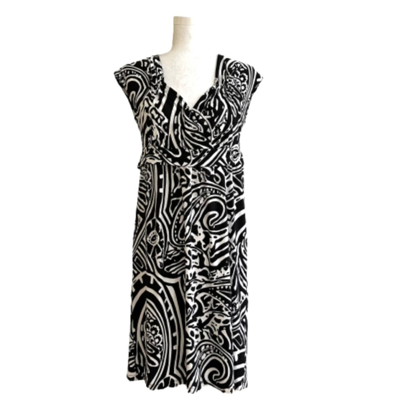 Banana Republic Factory Black White Print Cap Sleeveless Casual Dress Medium NEW g0QsQ0eI0