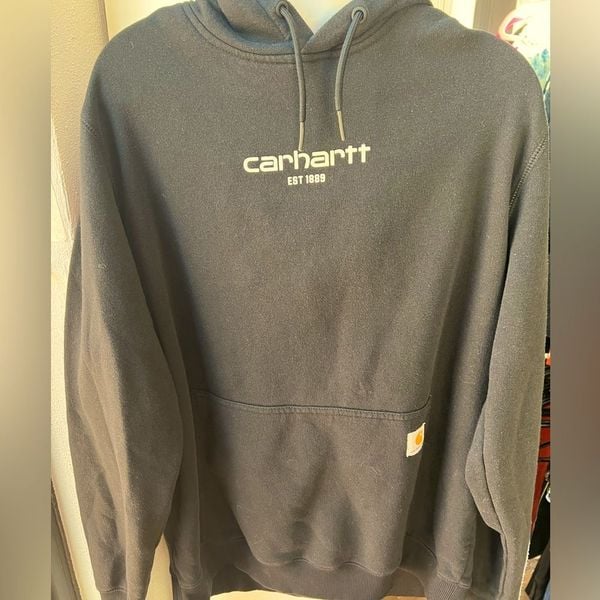 Carhartt Hoodie Black Cotton Relaxed Fit  SZ L FgttRbNF
