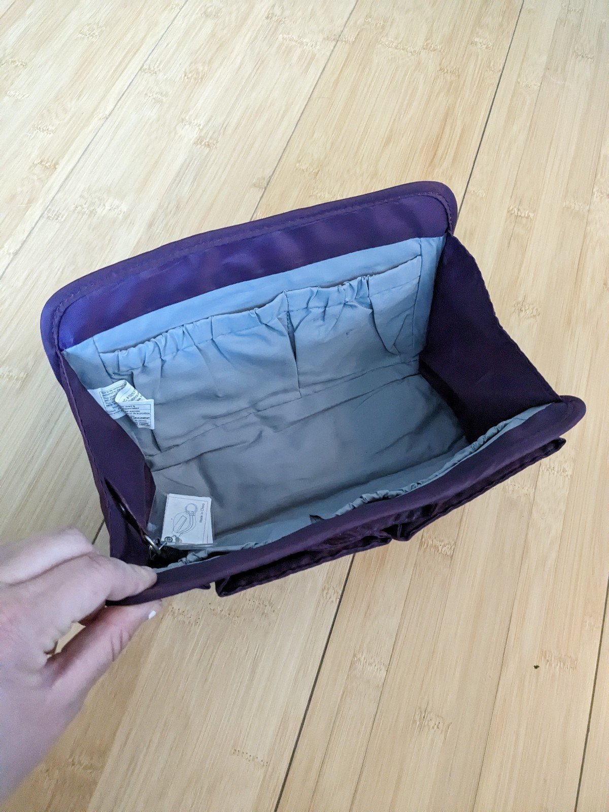 Purple Travelon Bag Backpack Organizer Inset Pockets Zi
