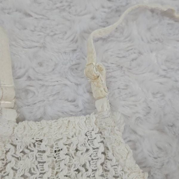 Francesca´s White Crochet Swim Cover Up Honeymoon Womens Medium 8rbtPS3KF