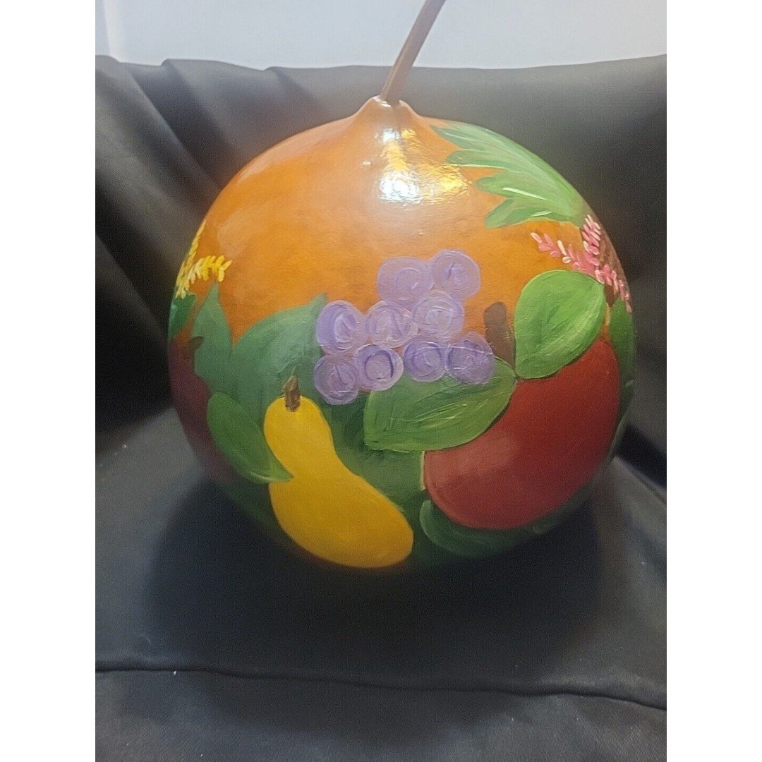 Large Gourd Painted With Fruit 0BKUlCnWm