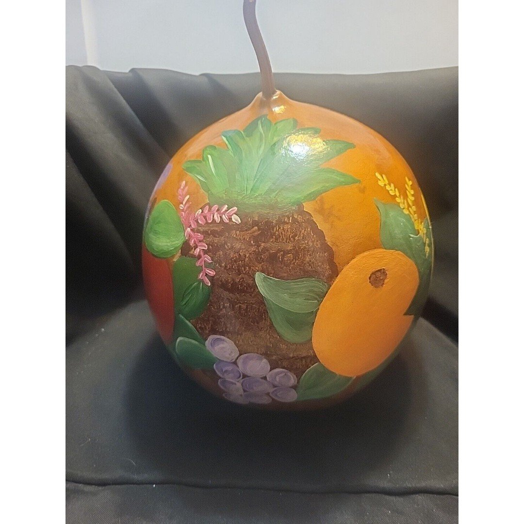 Large Gourd Painted With Fruit 0BKUlCnWm
