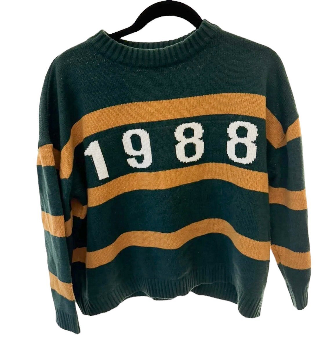 1988 Vintage Style Sweater Green And Yellow Small 5pIRo