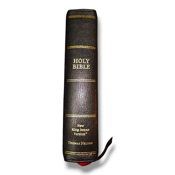 NKJV Single Column Reference Bible Black Goatskin Leath