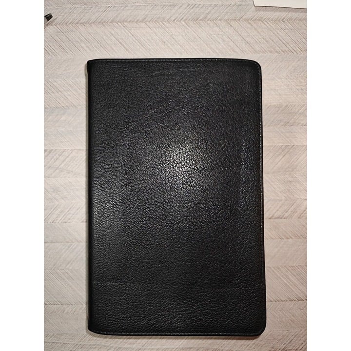 NKJV Single Column Reference Bible Black Goatskin Leather Premier Collection EtWbPR2a8