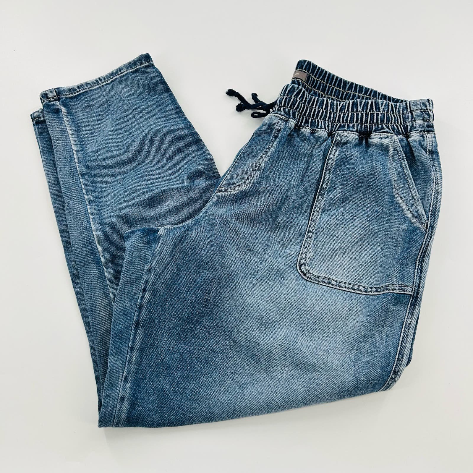Maurices Size 14W Medium Marble Wash Denim Pull-On Weekender Pants w/ Pockets FKbEXjzC6