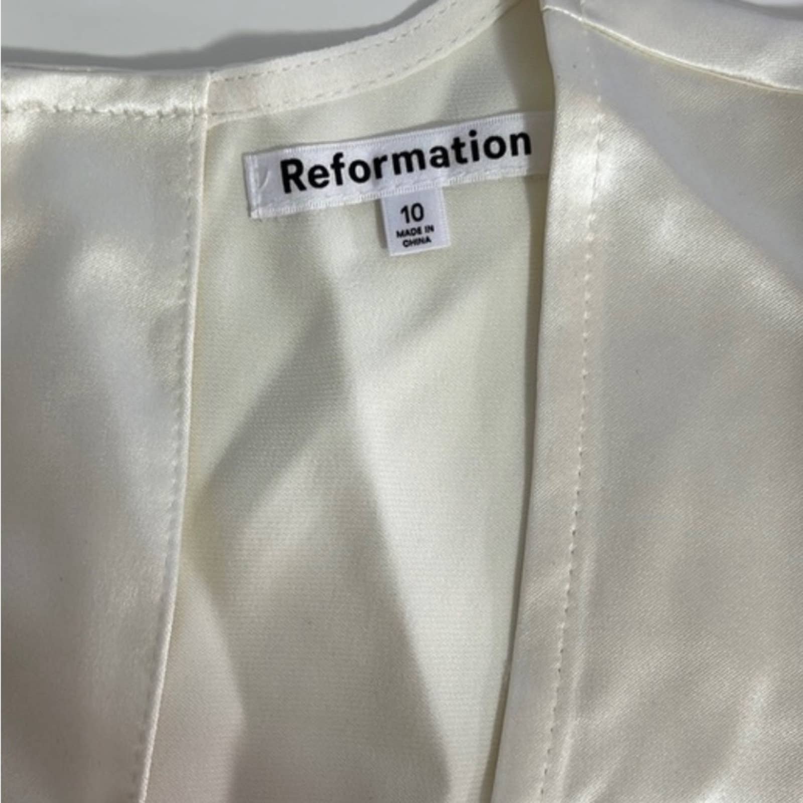 NWT Reformation Ivory White Barcelona Silk Two Piece Bridal Maxi Dress Set Sz 10 8Q737yOlW