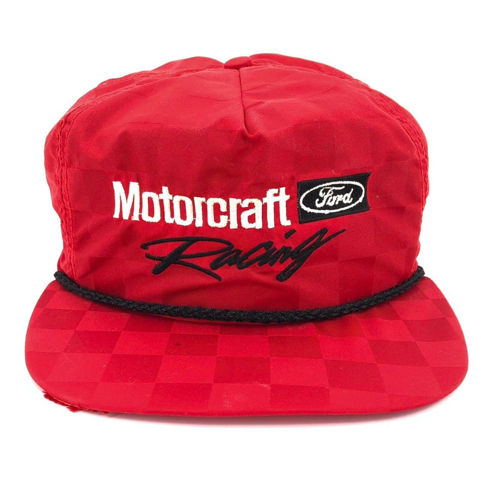 90s Ford Motorcraft Racing red checkered hat 1990s vintage gGD7nkZsW