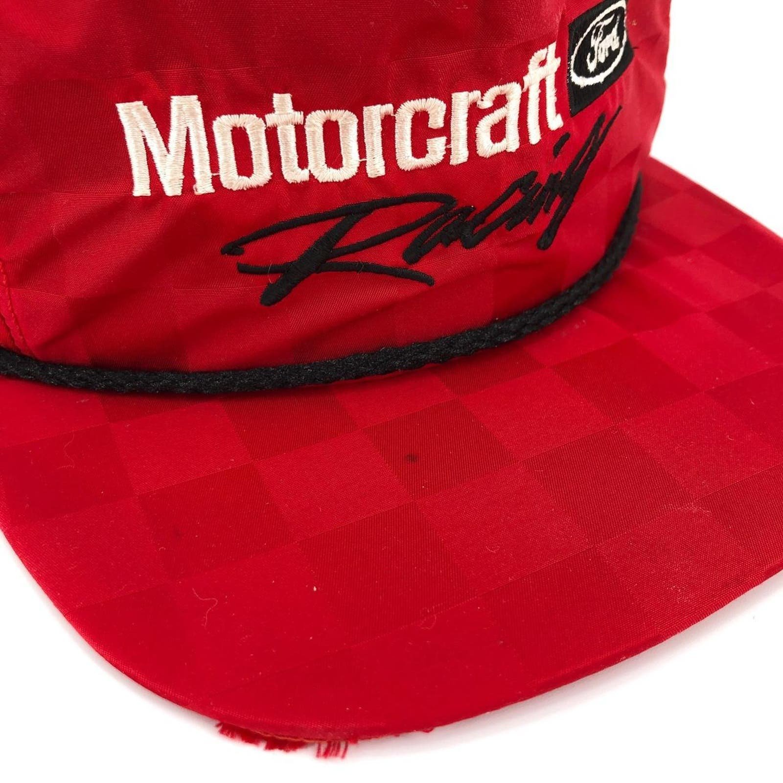 90s Ford Motorcraft Racing red checkered hat 1990s vintage gGD7nkZsW