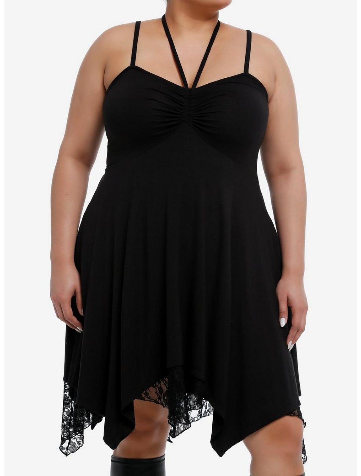 Hot Topic Black Tiered Ruched Halter Dress Plus Size

N