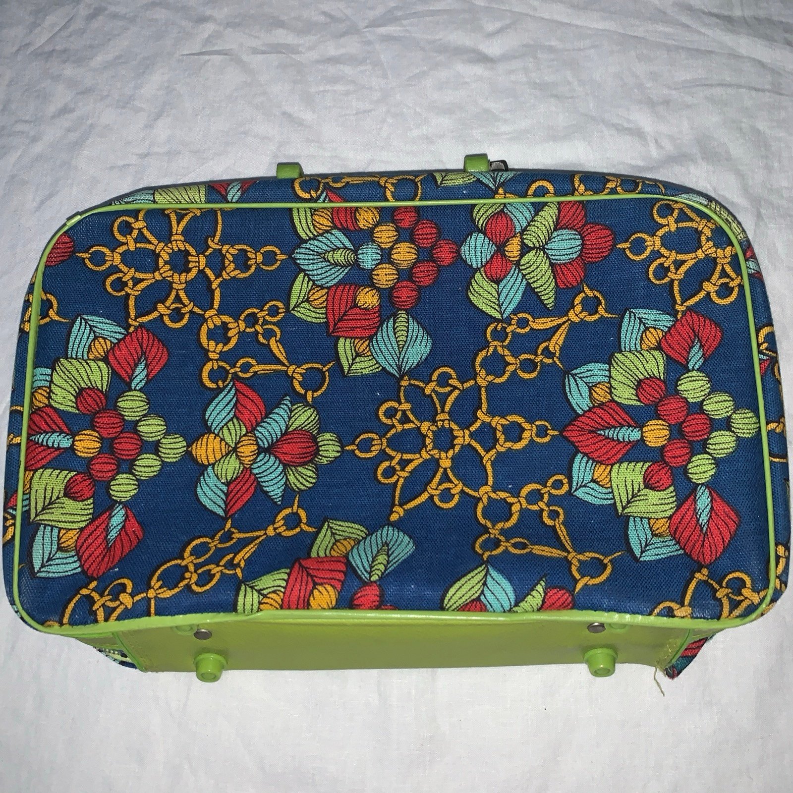 Penguin Travelers Cloth Suitcase with Lock Mod Japan Collectible Decor Vintage F4c8T2vzp