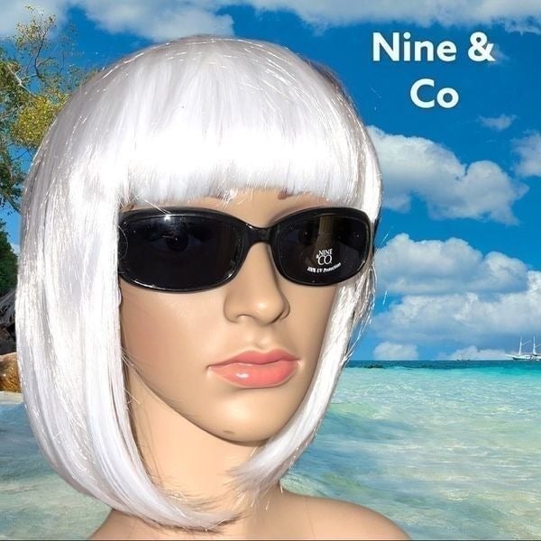 NWT! Nine &Co black frame dark tint sunglasses ar1yZP0XE