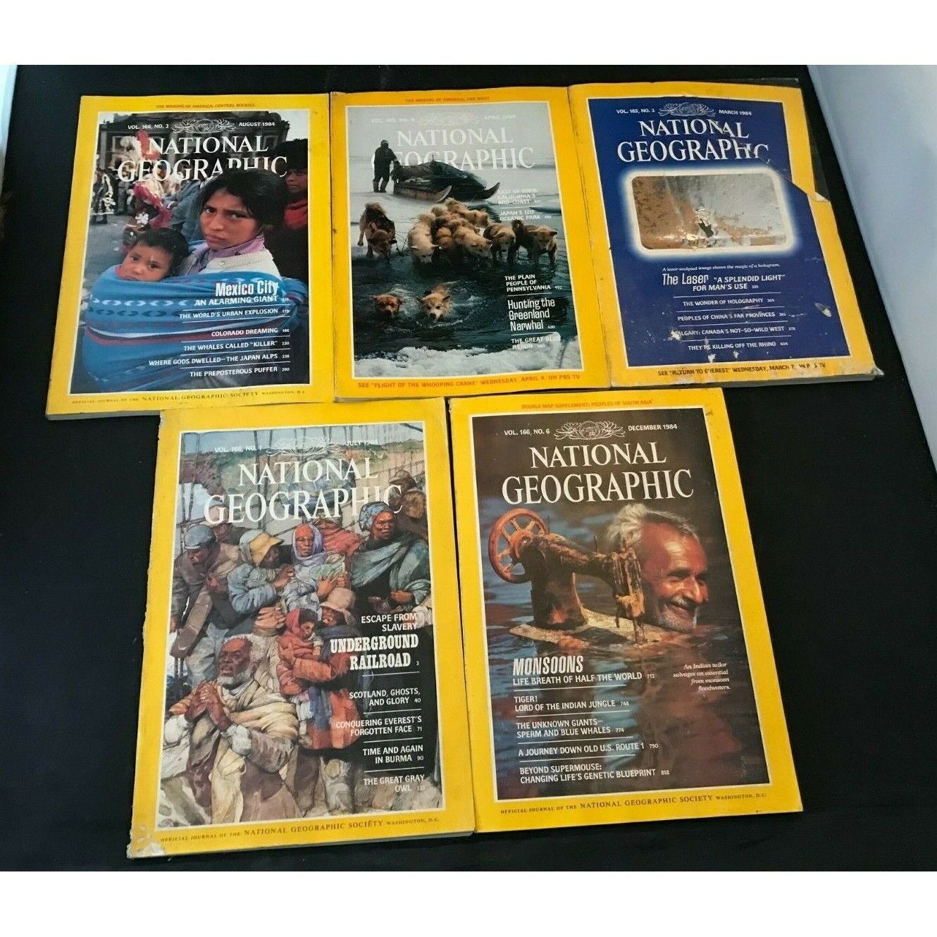 Lot of 5 National Geographic Magazines 1984 5RAhLYxKo