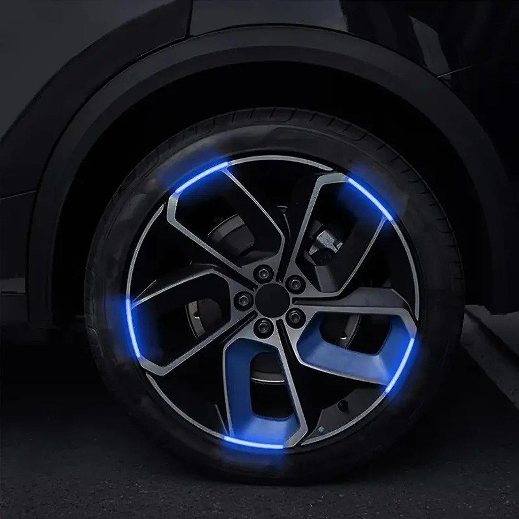 Blue Reflective Stickers on Wheel Cool Accessory cviBT8