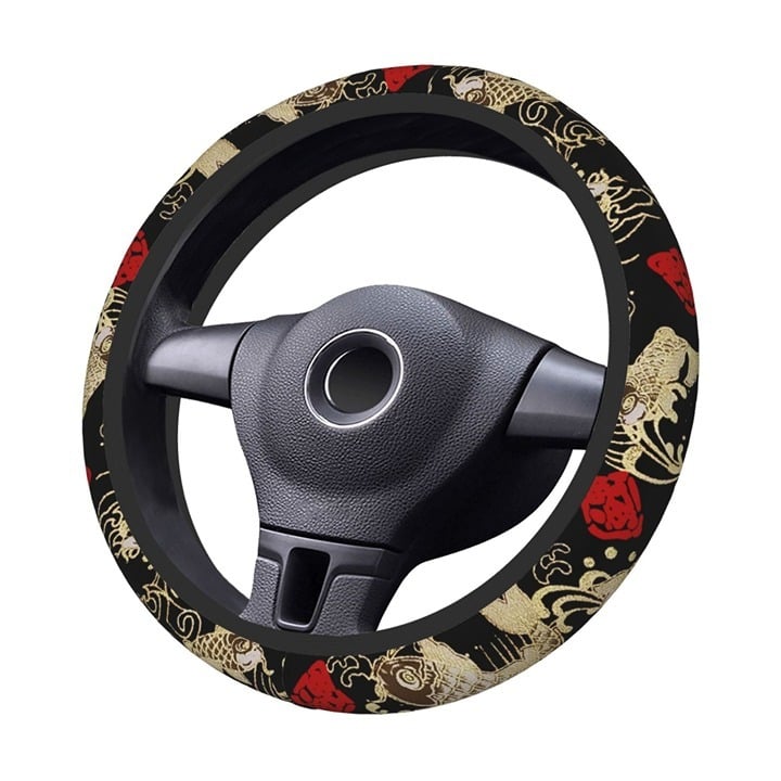 New Sakura Koi Fish Soft Flexible Car Steering Wheel Cover Protector 14
