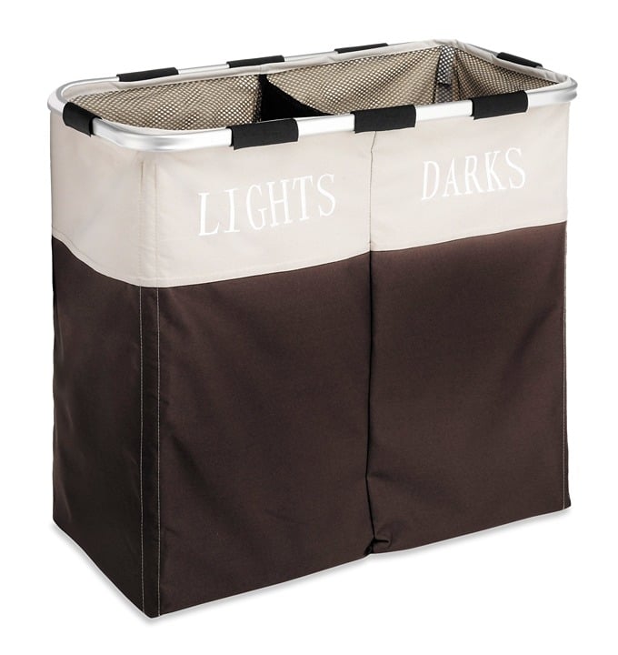 Two Compartment Laundry Hamper, Espresso - for Adult Us