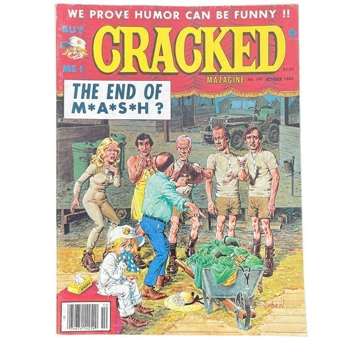 Vintage 1982 Cracked Magazine No. 190 M.A.S.H. Collectible Comedy Satire Comic B FQ9YWMY8Q