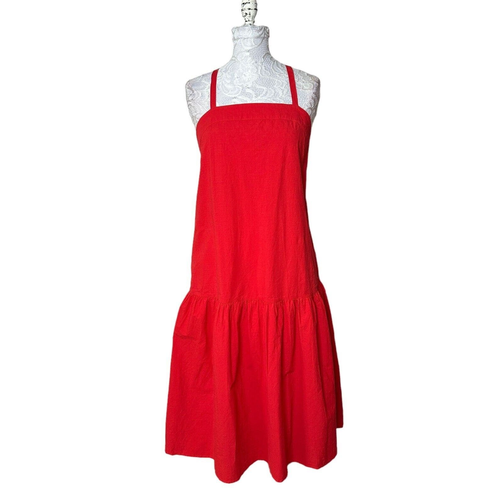 Everlane The Pinafore Dress Jacquard in Scarlet Red Sle