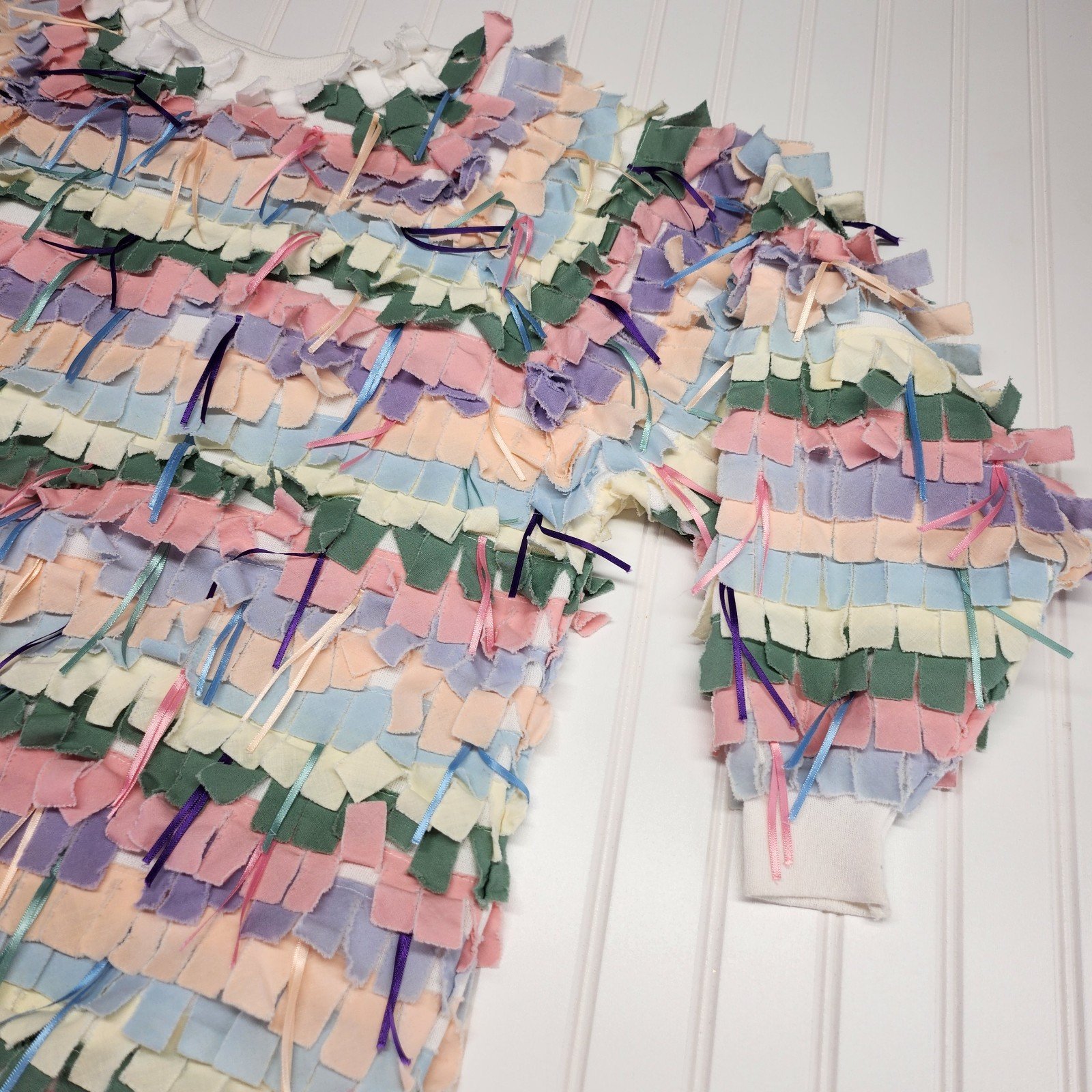 Handmade | Pastel Confetti Stripes Crewneck XL FREnjAjQv