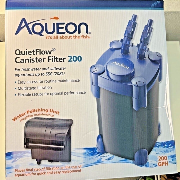 AQUEON QUIETFLOW CANISTER FILTER 200GPH 55G: Brand New 
